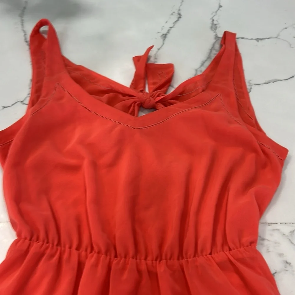 Dolce Vita‎ Orange Cut Out Back High Low Sheer Lined Dress. Size M